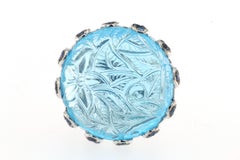 51.60ct Blue Topaz & 2.18ct Blue Sapphire Diamond Ring in 18K Gold