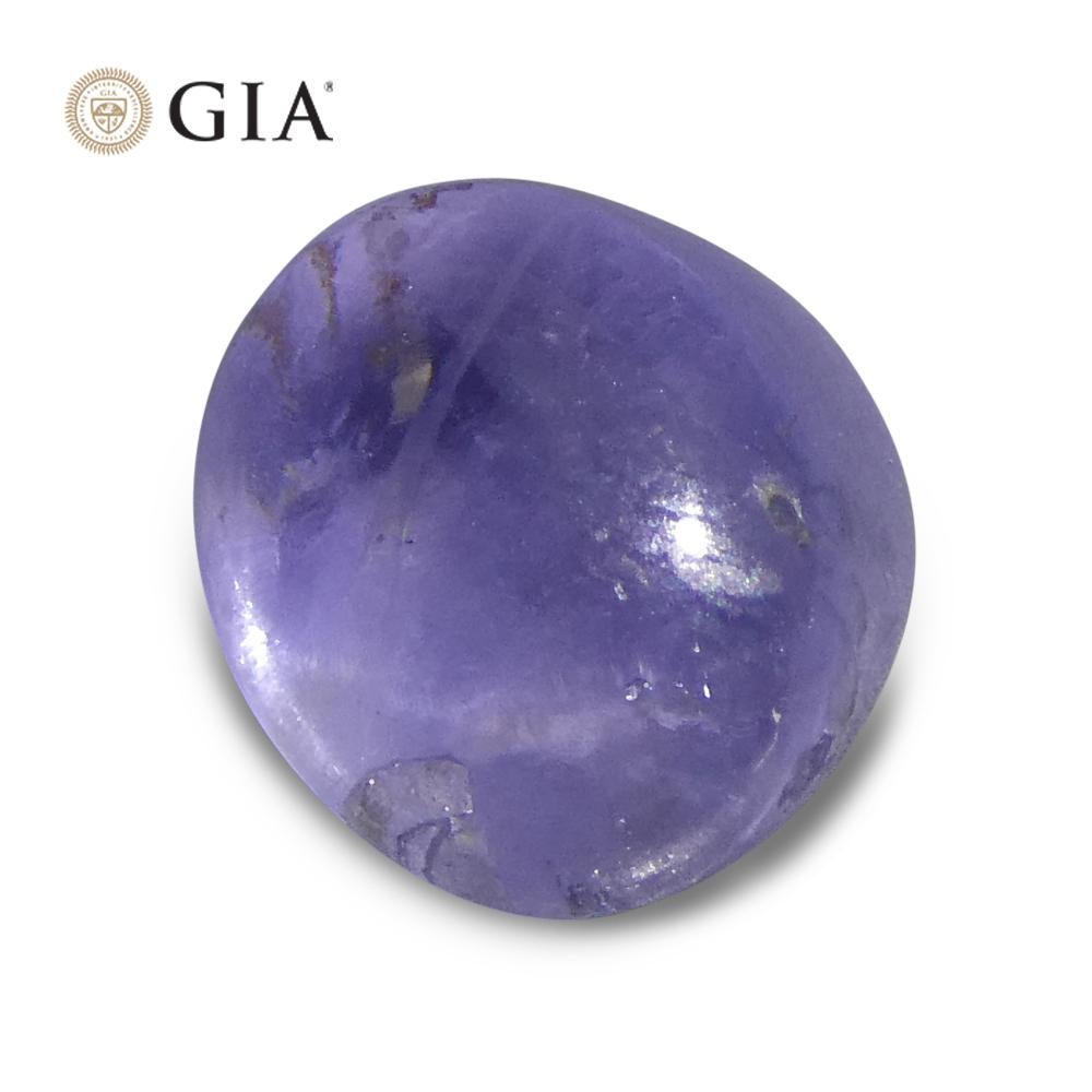 5.1ct Oval Cabochon Blue Star Sapphire GIA Certified For Sale 2