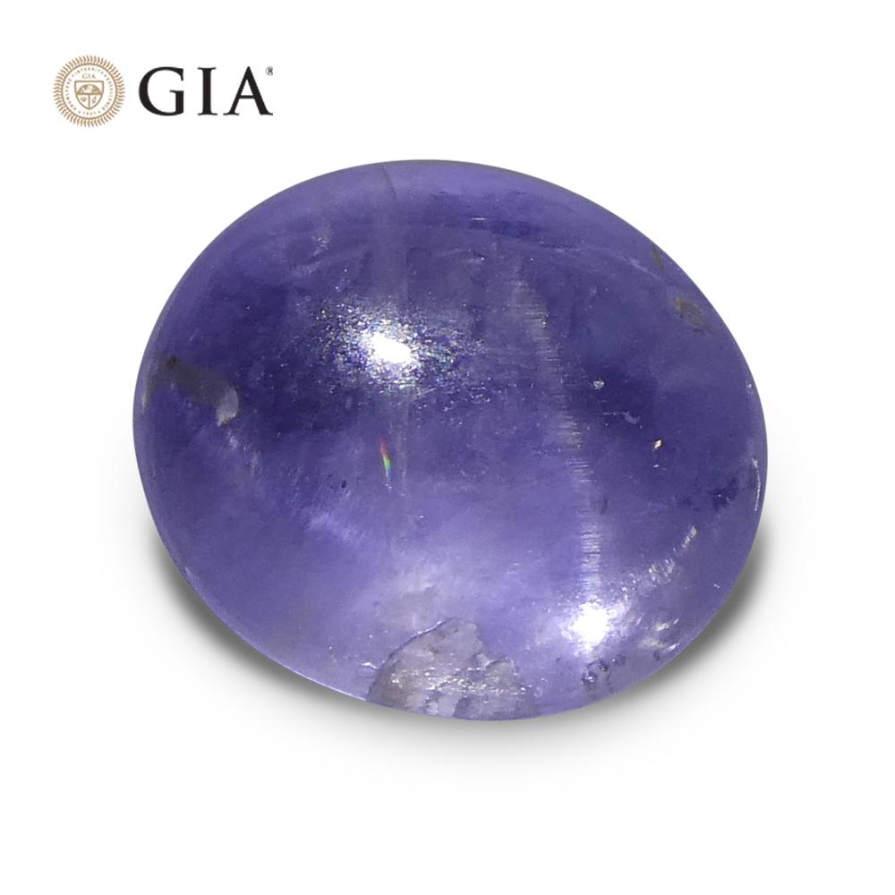 5.1ct Oval Cabochon Blue Star Sapphire GIA Certified For Sale 5