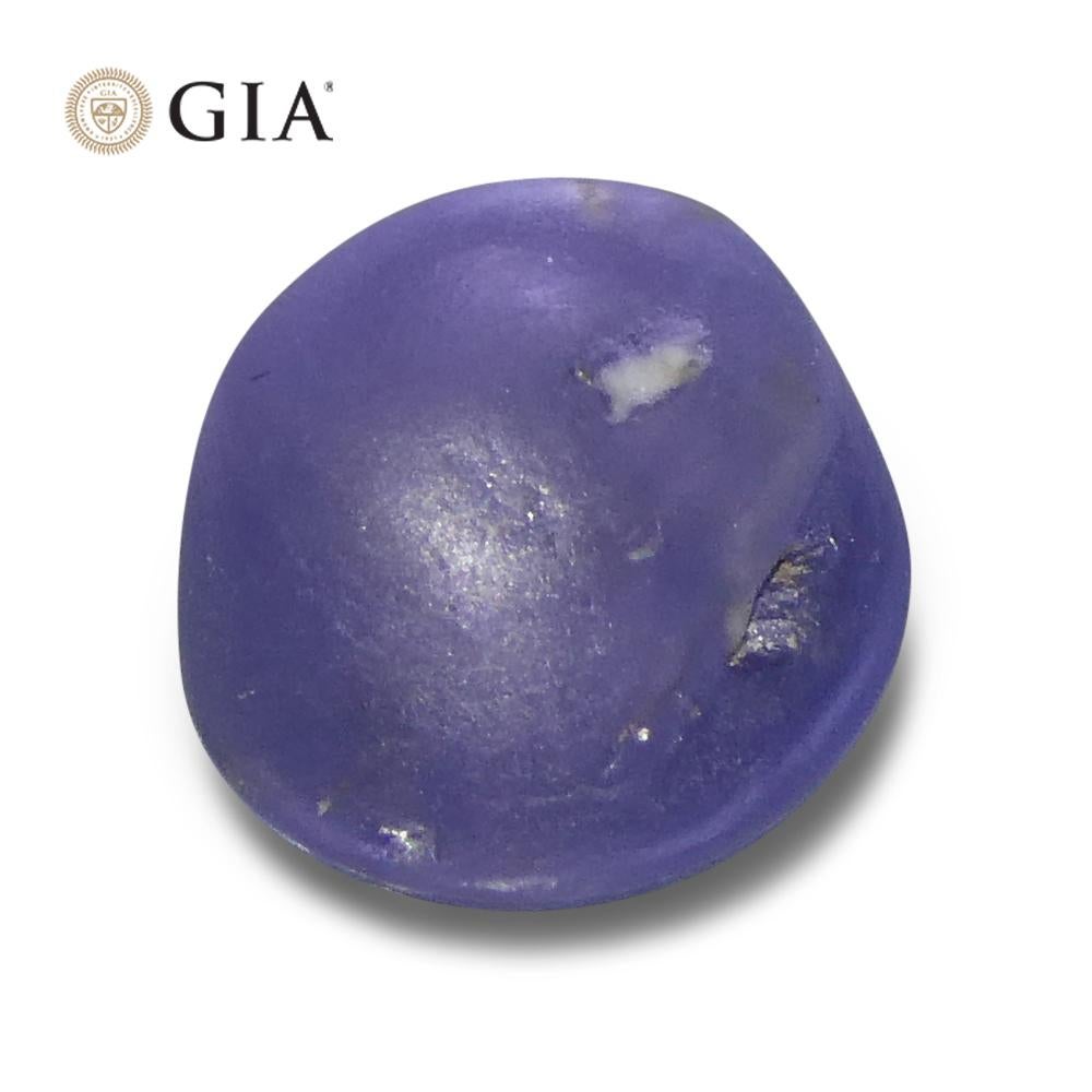 5.1ct Oval Cabochon Blue Star Sapphire GIA Certified For Sale 6