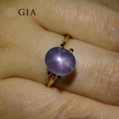 5.1ct Oval Cabochon Blue Star Sapphire GIA Certified