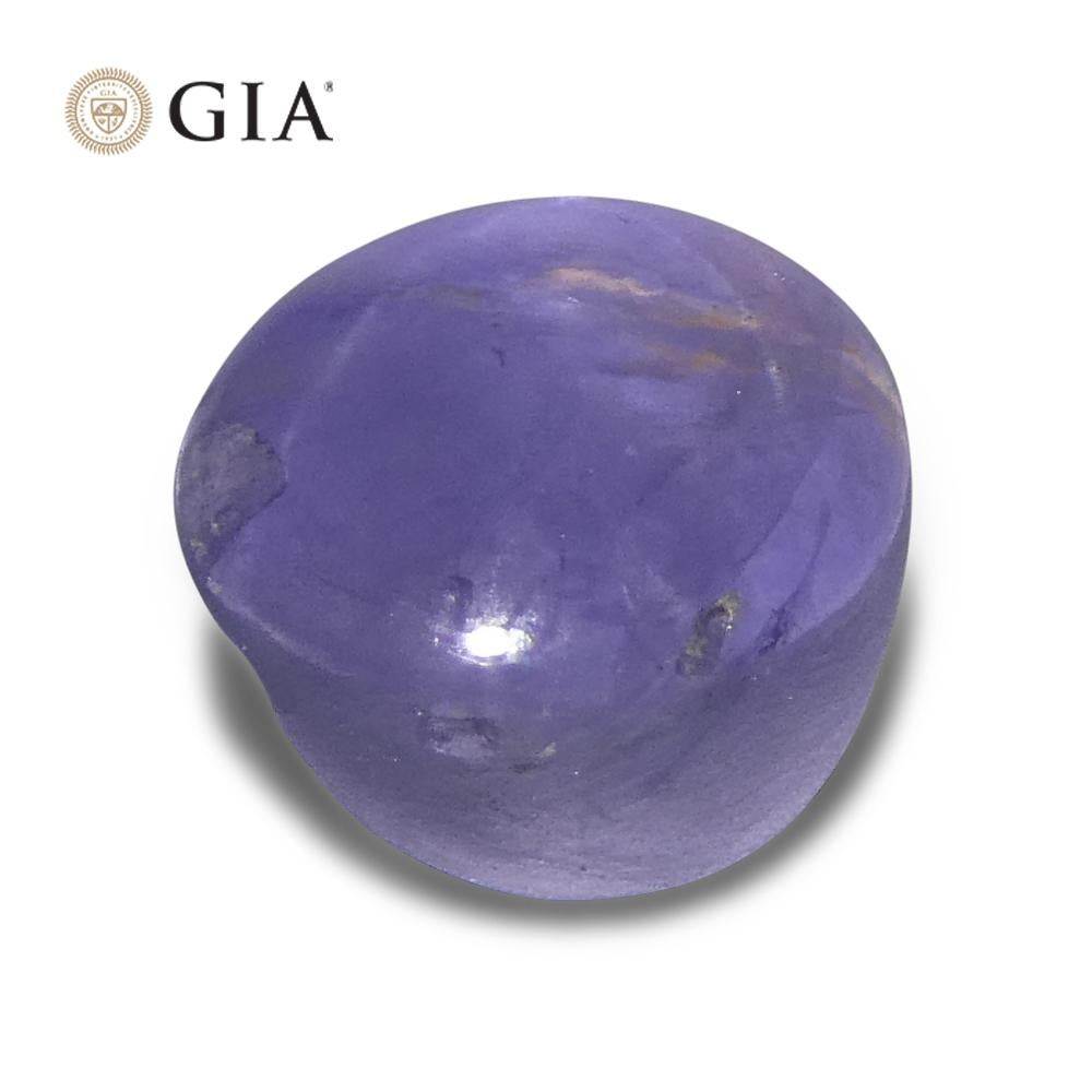 Women's or Men's 5.1ct Oval Cabochon Blue Star Sapphire GIA Certified For Sale