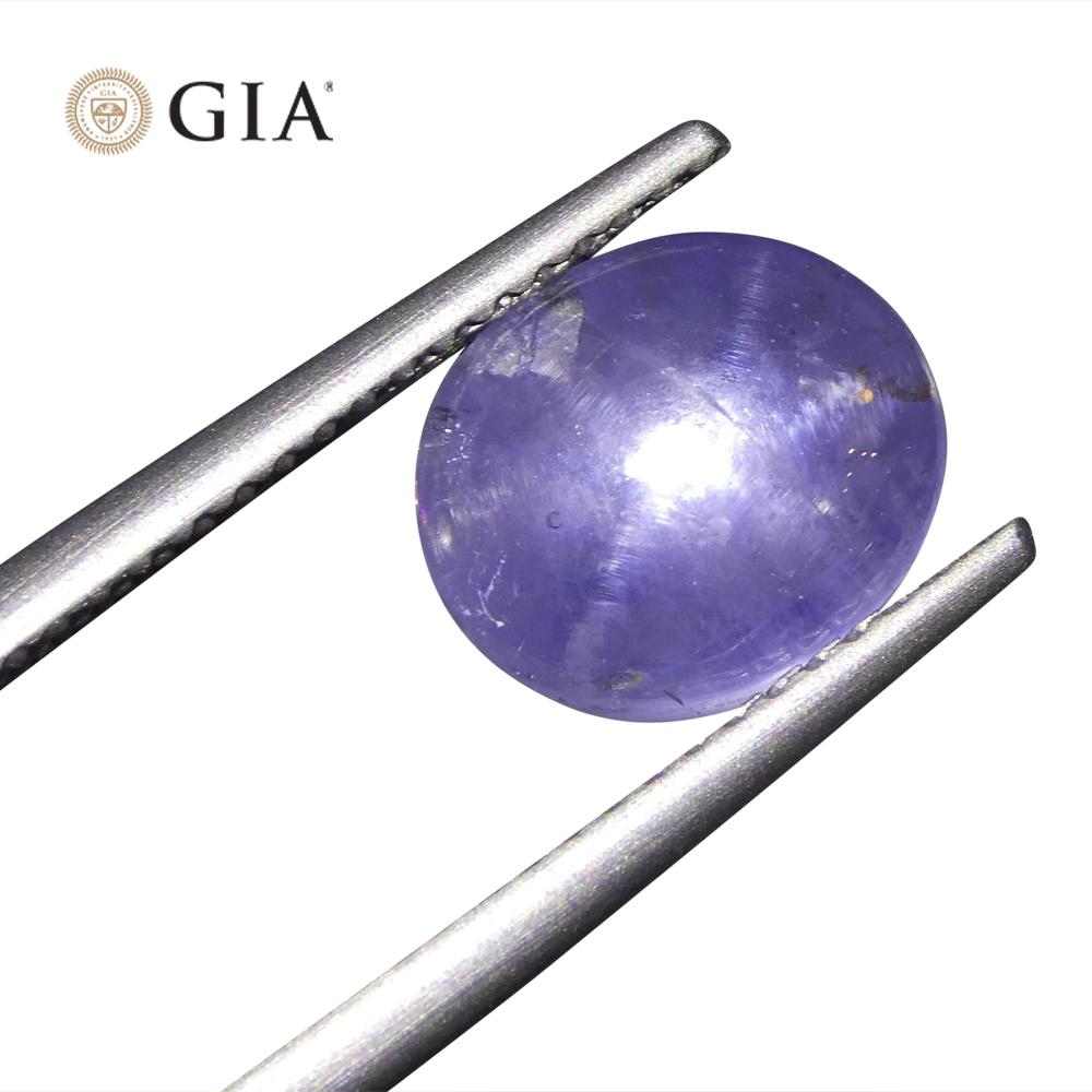 5.1ct Oval Cabochon Blue Star Sapphire GIA Certified For Sale 1