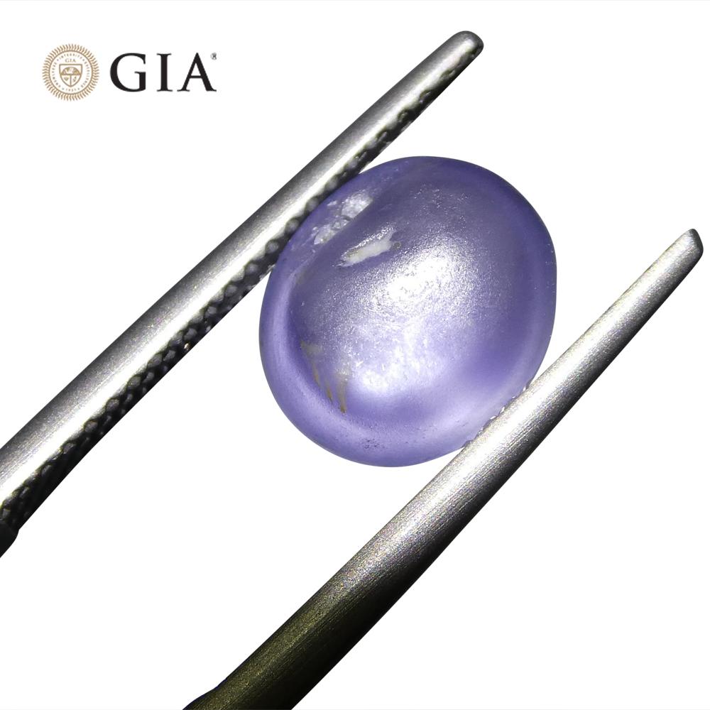 5.1ct Oval Cabochon Blue Star Sapphire GIA Certified For Sale 1