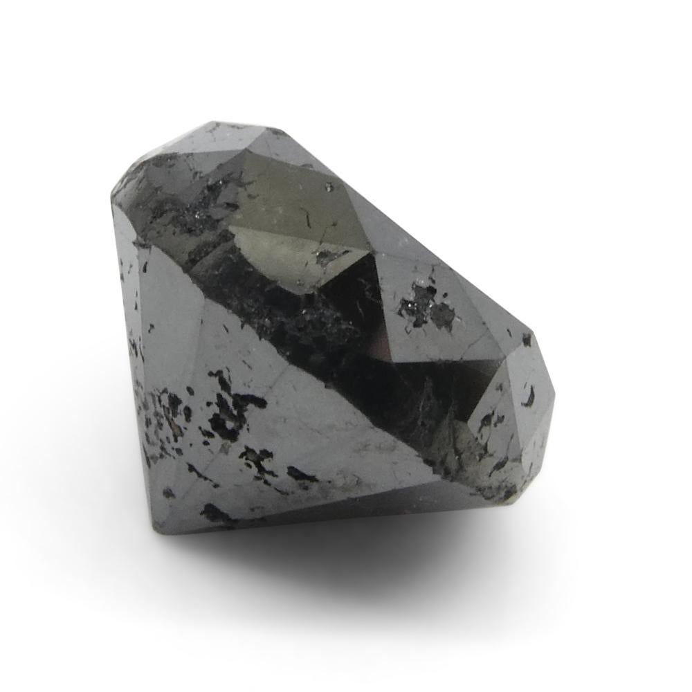 5.1ct Round Brilliant Cut Black Diamond  For Sale 6
