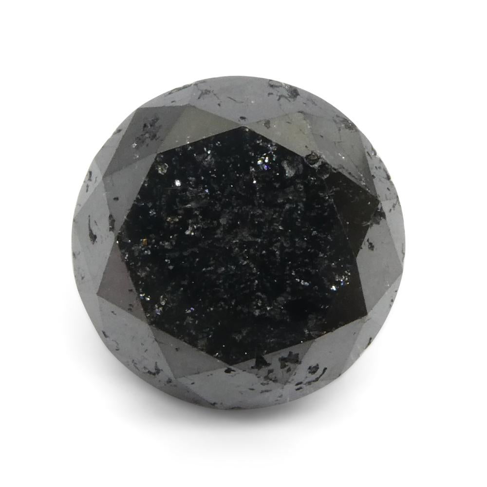 5.1ct Round Brilliant Cut Black Diamond  In New Condition For Sale In Toronto, Ontario