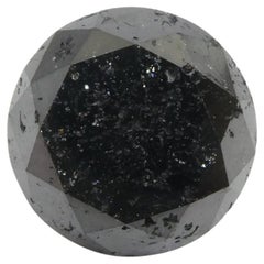 Diamant noir à taille ronde et brillante de 5.1ct 