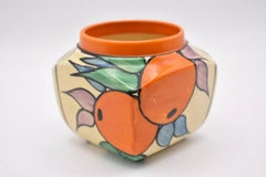 51J Bizarre by Clarice Cliff Oranges Autumn Square Shaped Sugar Bowl