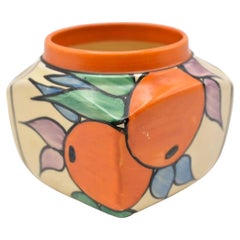 51J Bizarre by Clarice Cliff Oranges Autumn Square Shaped Sugar Bowl