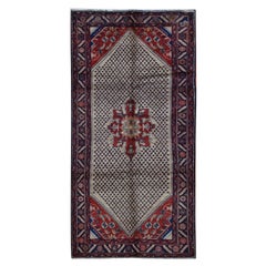 5'1"x10'2" Brown New Persian Hamadan Camel Hair Pure Wool Hand Knotted Rug