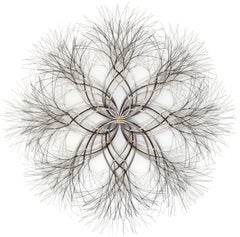 51"x51" Metal Wall Sculpture in Stainless and Bronze #692