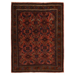 5'1 "x6'6" Rot Antik Persisch Lilihan Rosette Design Handgeknüpft Reine Wolle Teppich