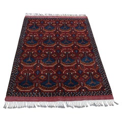 5'1"x6'6" Tuscan Red, Afghan Ersari, Pure Wool, Hand Knotted Oriental Rug