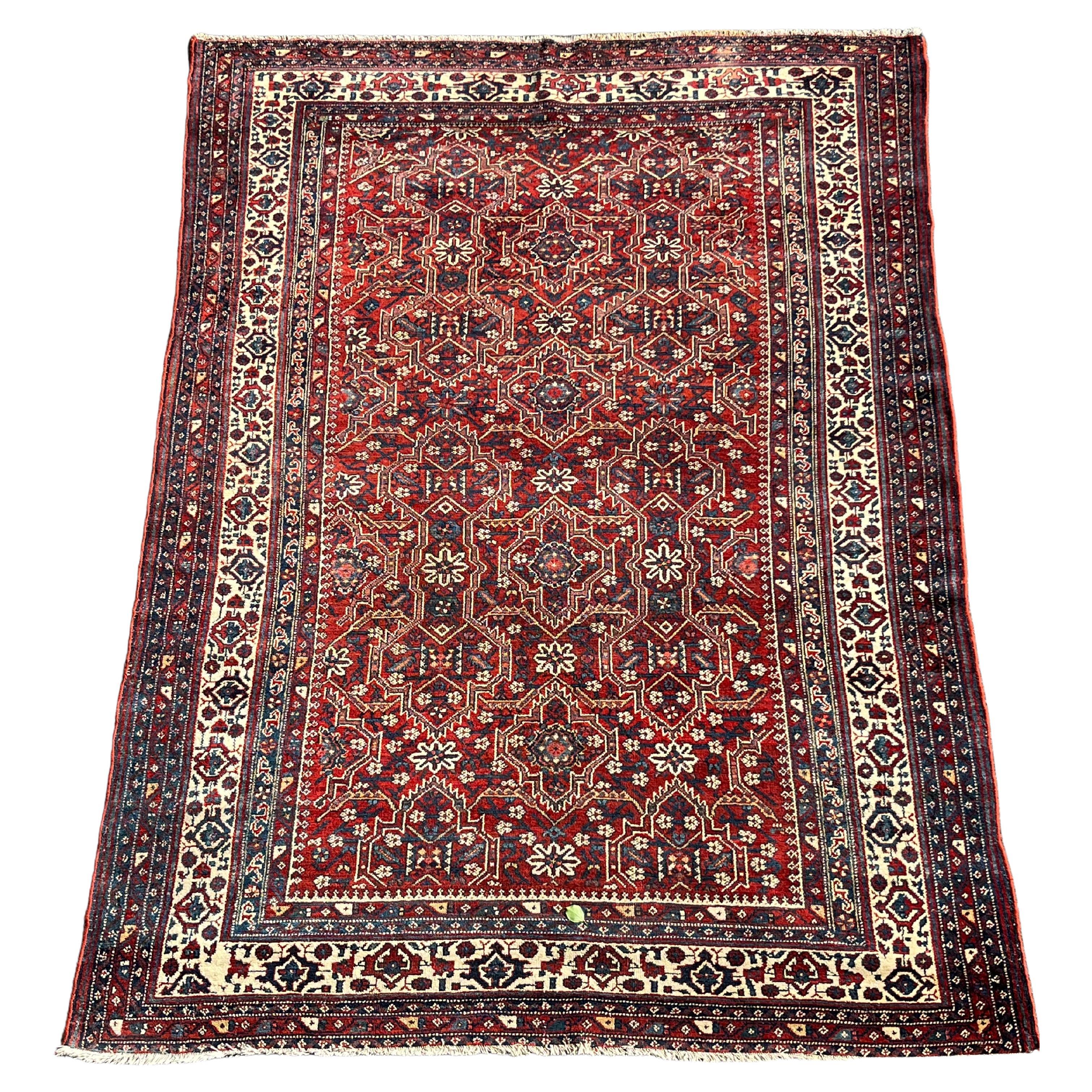 Persian Malayer Wool Handknotted Carpet from the Early 20th Century For Sale