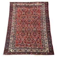 Antique Persian Malayer Wool Handknotted Carpet from the Early 20th Century