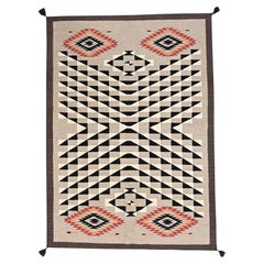 5'1"x7'2" Khaki Brown Southwest Geometric Design Hand Woven Flat Weave Wool Rug