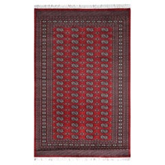 5
1"x7
9" Red Hand Knotted Super Bokara 250 KPSI Silky Cool Rug