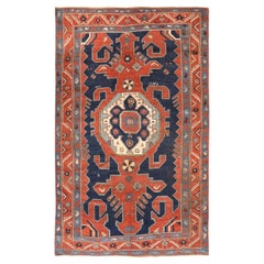 5'1"x8'7" Red Antique Armenian Kazak Signed and Dated 1914 Hand Knotted Wool Rug