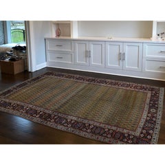 5'1"x9'10" Yellow Antique Persian Bijar Exc Cond Hand-Knotted oriental Rug