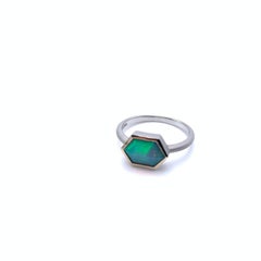 .52 Carat Bezel Set Opal Ring in 14K White Gold