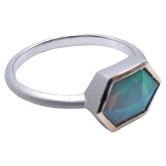 .52 Carat Bezel Set Opal Ring in 14K White Gold