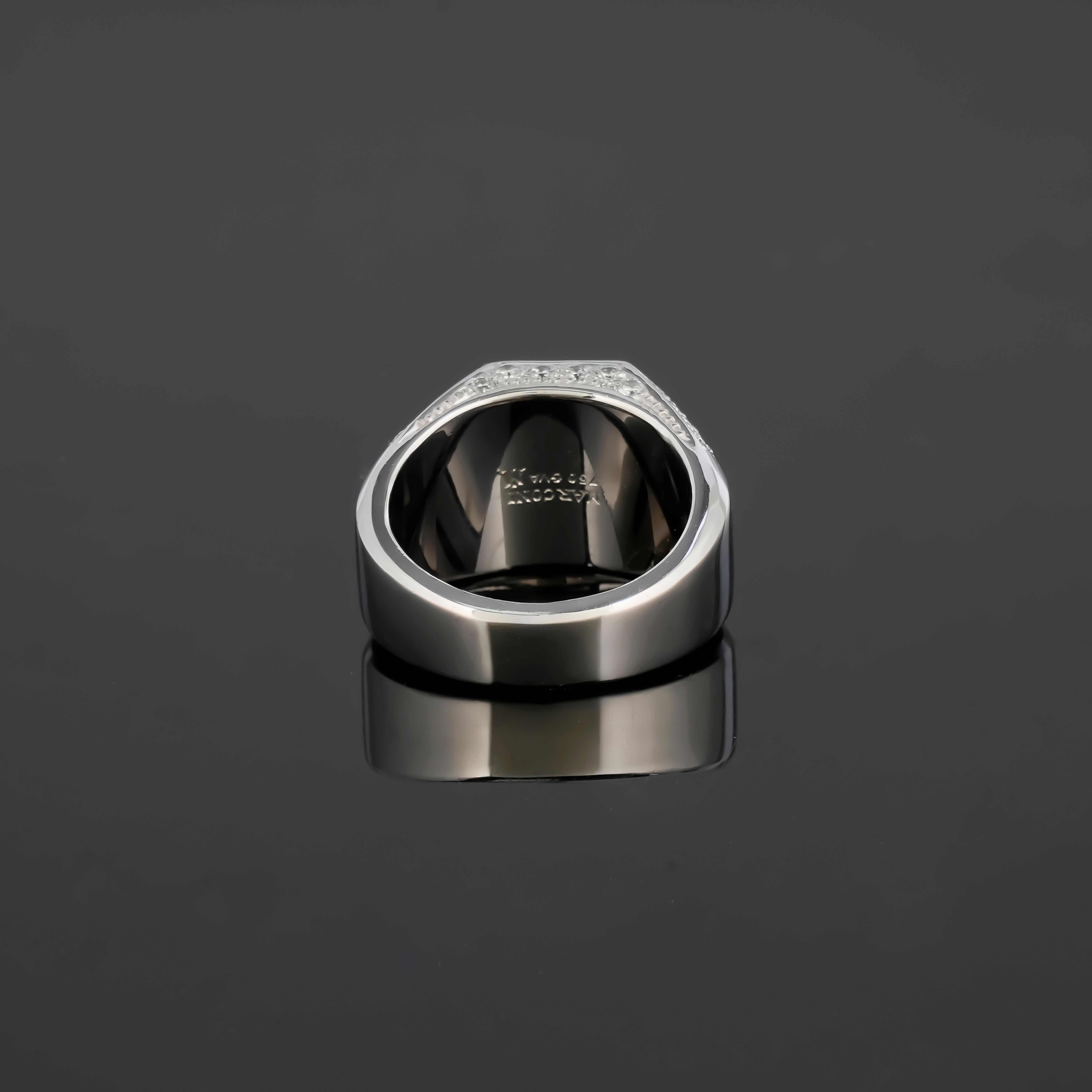 5.2 Carat Diamond and Ruby Mens Cocktail Ring In New Condition For Sale In Bangkok, Thailand