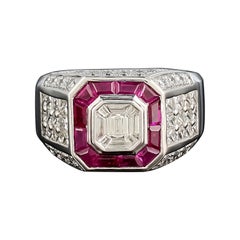 5.2 Karat Diamant und Rubin Herren-Cocktailring