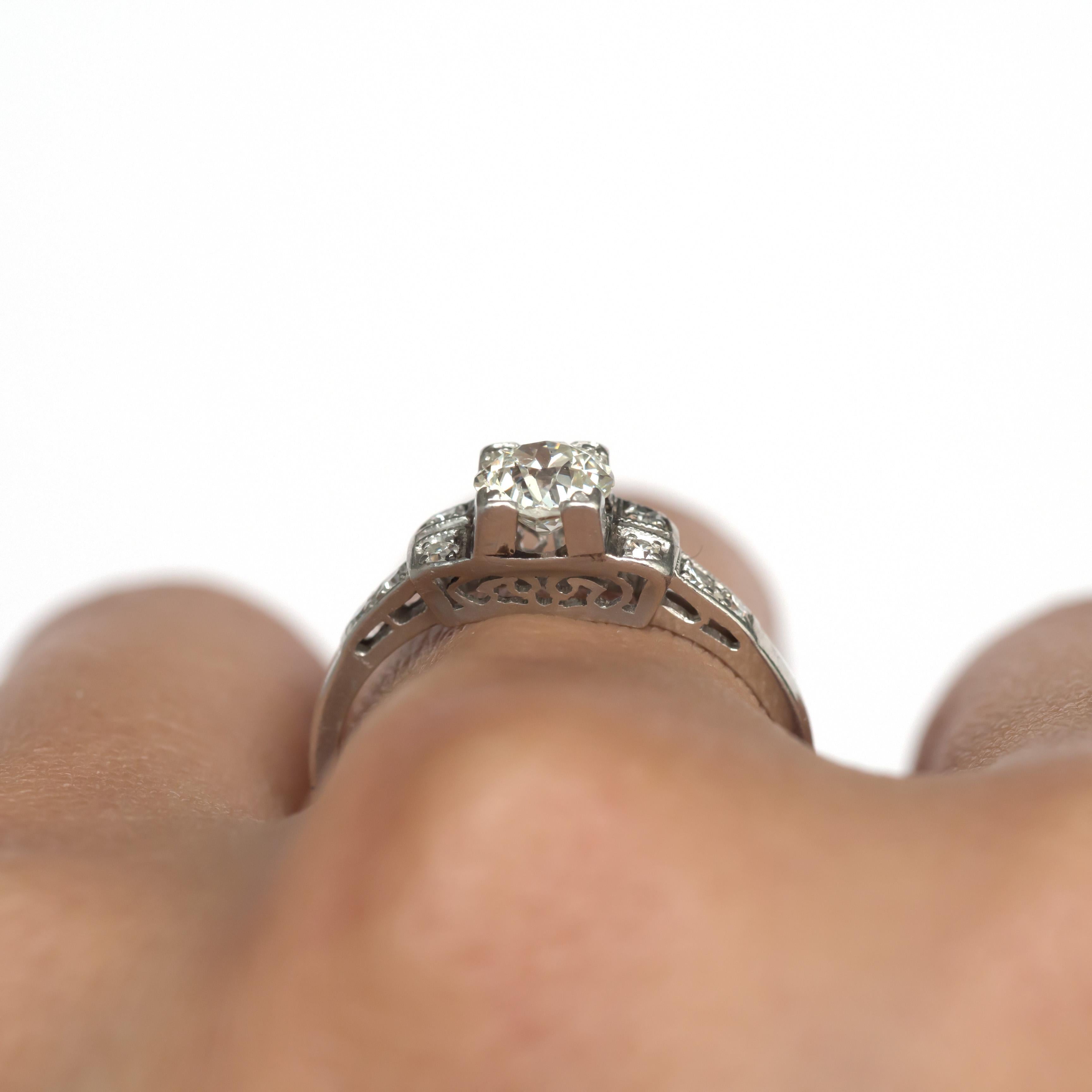 Bague de fiançailles en platine avec diamants de 0,52 carat en vente 3