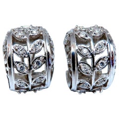 .52 Carat Diamonds Gilt Wide Huggie Hoop Earrings 14 Karat Gold