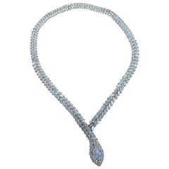 52 Carat Marquise Cut Diamond Snake Necklace