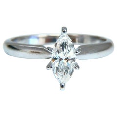 Bague de fiançailles solitaire en or 14 carats avec diamant marquise naturel de 0,52 carat