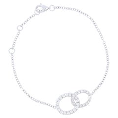 .52 CTW Diamante Blanco Entrelazado Pulsera Infinita en Oro Blanco de 14k - 7 Pulgadas