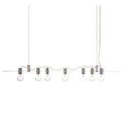 52" Float-Kronleuchter: Poliertes Aluminium/Klarglas by Avram Rusu STUDIO