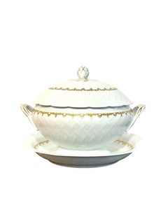 52-Piece Bernardaud Limoges “Rimbaud” Gilt Fine Porcelain Service
