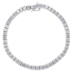 Bracelet tennis en or 18 carats avec 52 diamants ronds de 16-17 pointes chacun, 8 carats