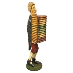 52" Tall Figural Librarian Man Holding Stack of Books Statue Storage Cabinet
