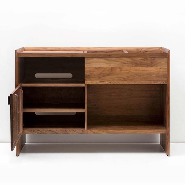 unison for sonos vinyl record storage stand in natural walnut for sale at 1stdibs