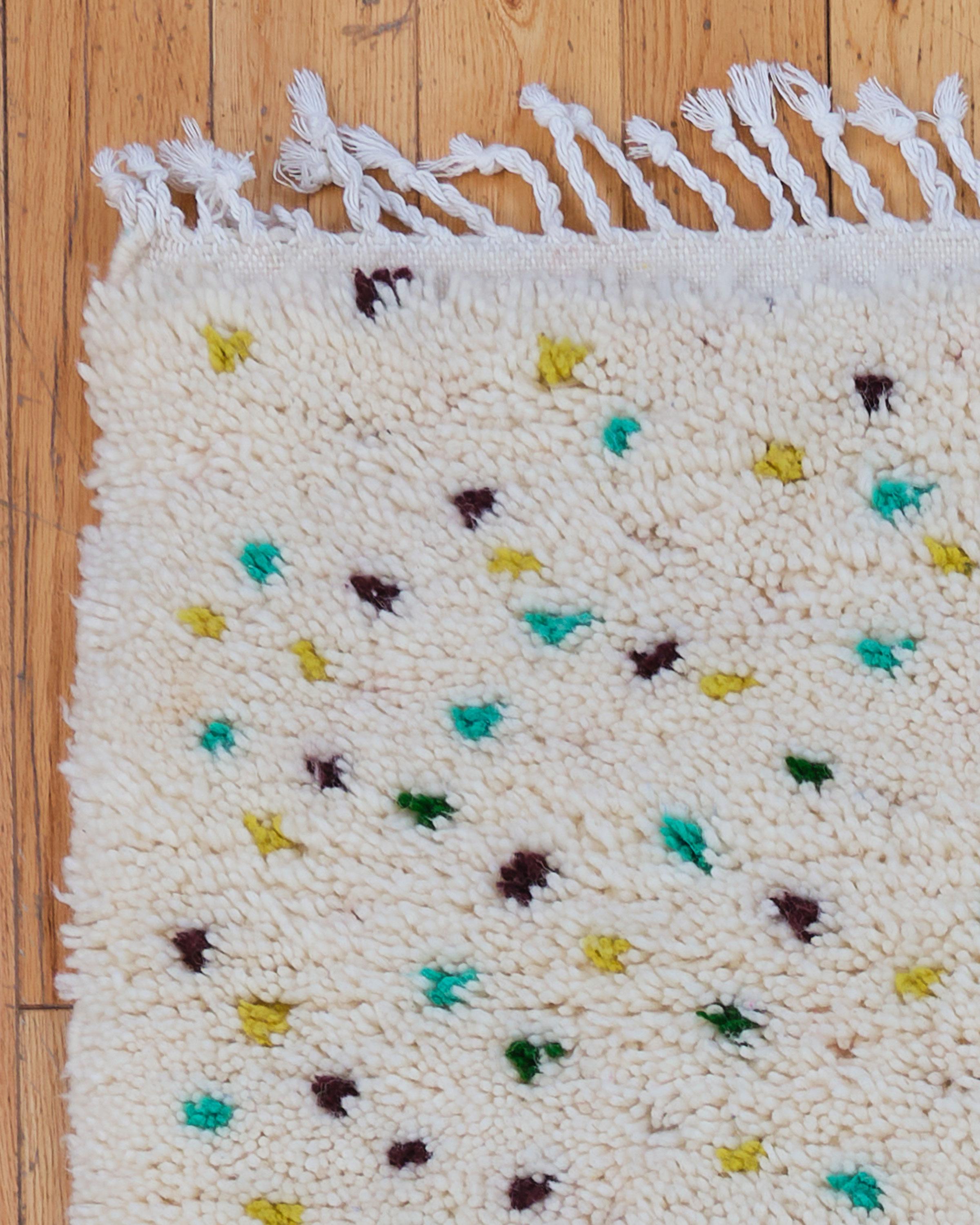 Fatto a mano Tappeto Marica Avorio, Multicolore in lana marocchina Beni Ouarain, fatto a mano in vendita