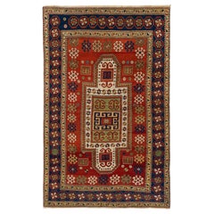 5'2'' x 8' Antique Caucasian Sewan Kazak Rug, Dated 1890
