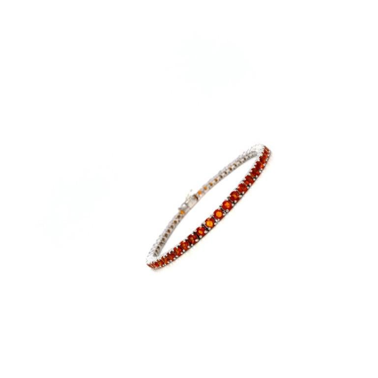 5.20 Carat Citrine Tennis Bracelet Made in Sterling Silver, Wedding Bracelet In New Condition For Sale In Houston, TX