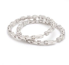 5.20 Carat Diamond 18 Karat White Gold Hoop Earrings