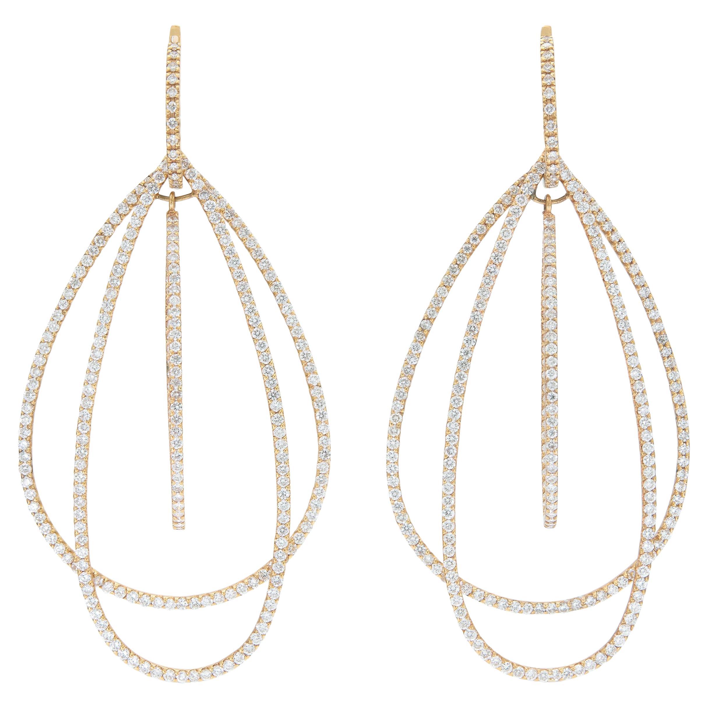 Orecchini pendenti con diamante da 5,20 carati