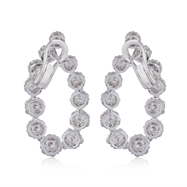 Carat Diamond Pave Lever Back Earrings 14 Karat White Gold