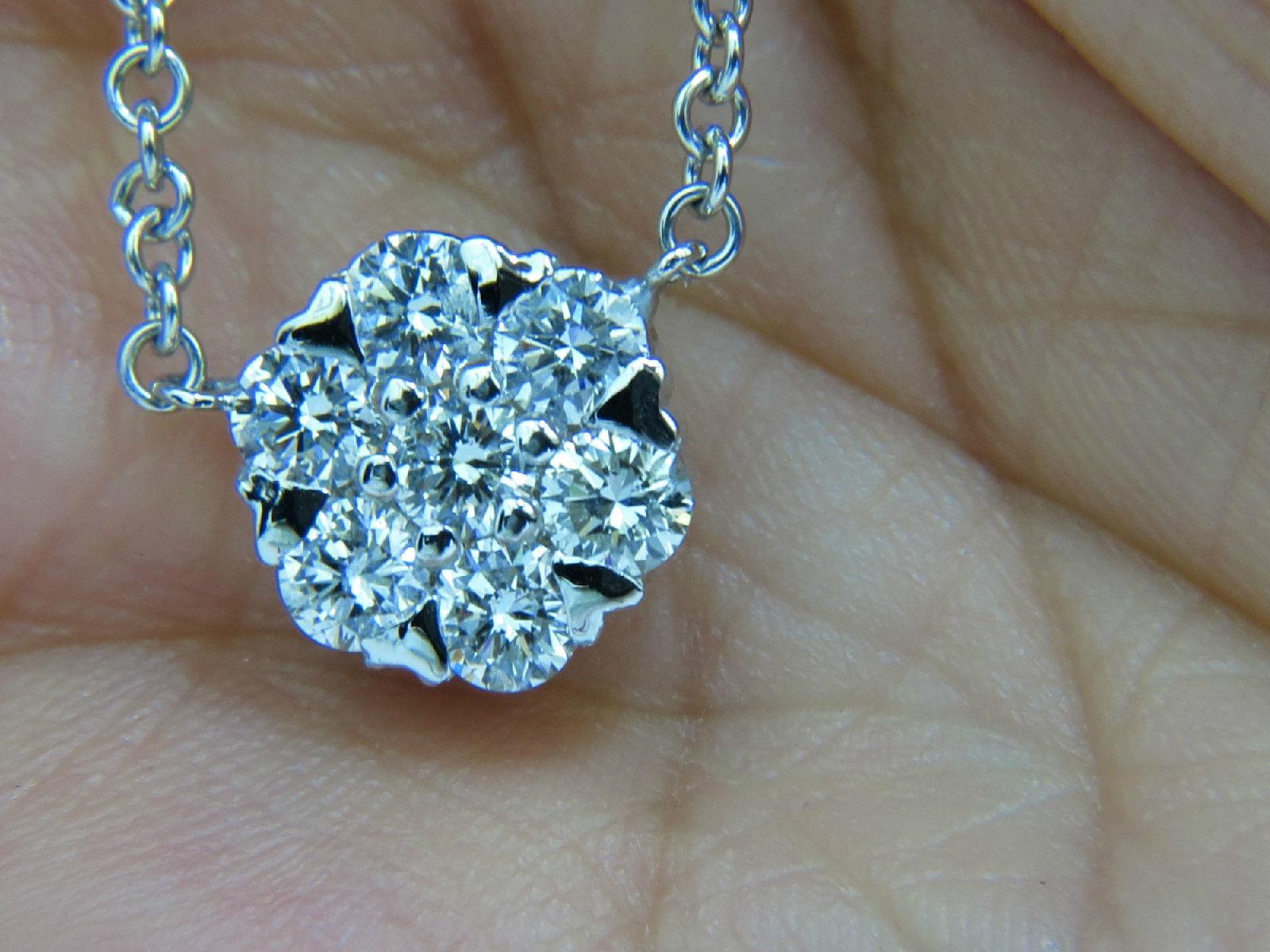 5.20 Carat Diamonds Cluster by Yard Station Necklace F/VS 14 Karat In New Condition In New York, NY