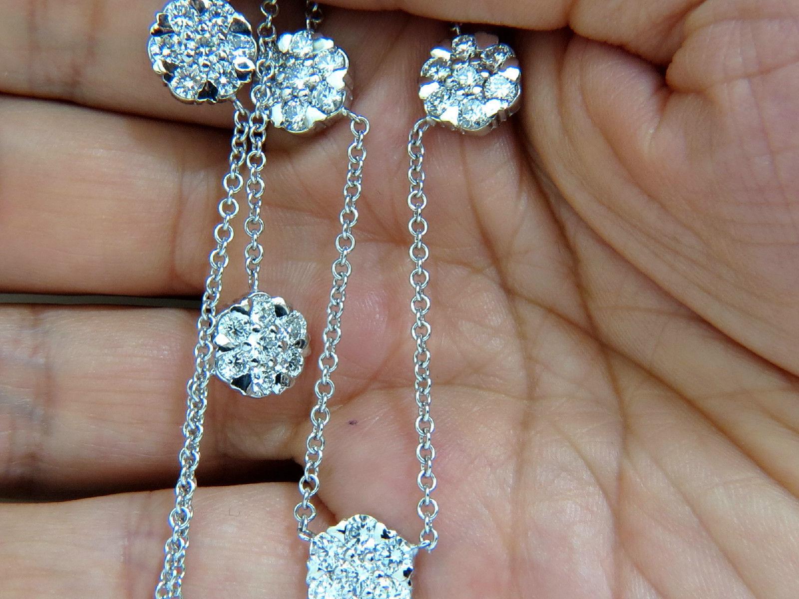 5.20 Carat Diamonds Cluster by Yard Station Necklace F/VS 14 Karat 1