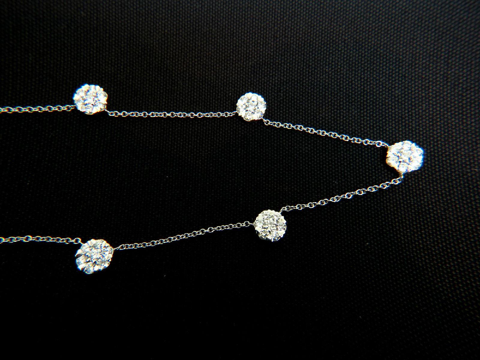5.20 Carat Diamonds Cluster by Yard Station Necklace F/VS 14 Karat 2