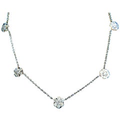 5.20 Carat Diamonds Cluster by Yard Station Necklace F/VS 14 Karat