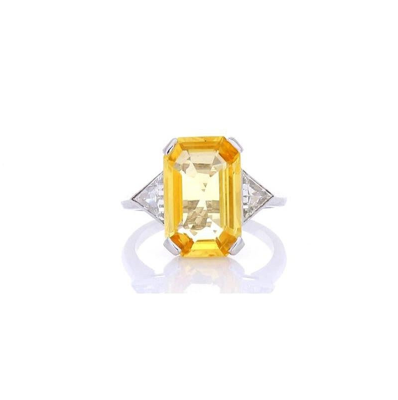 yellow sapphire emerald cut