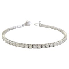 5.20 Carat Natural Diamond Tennis Bracelet 14 Karat White Gold