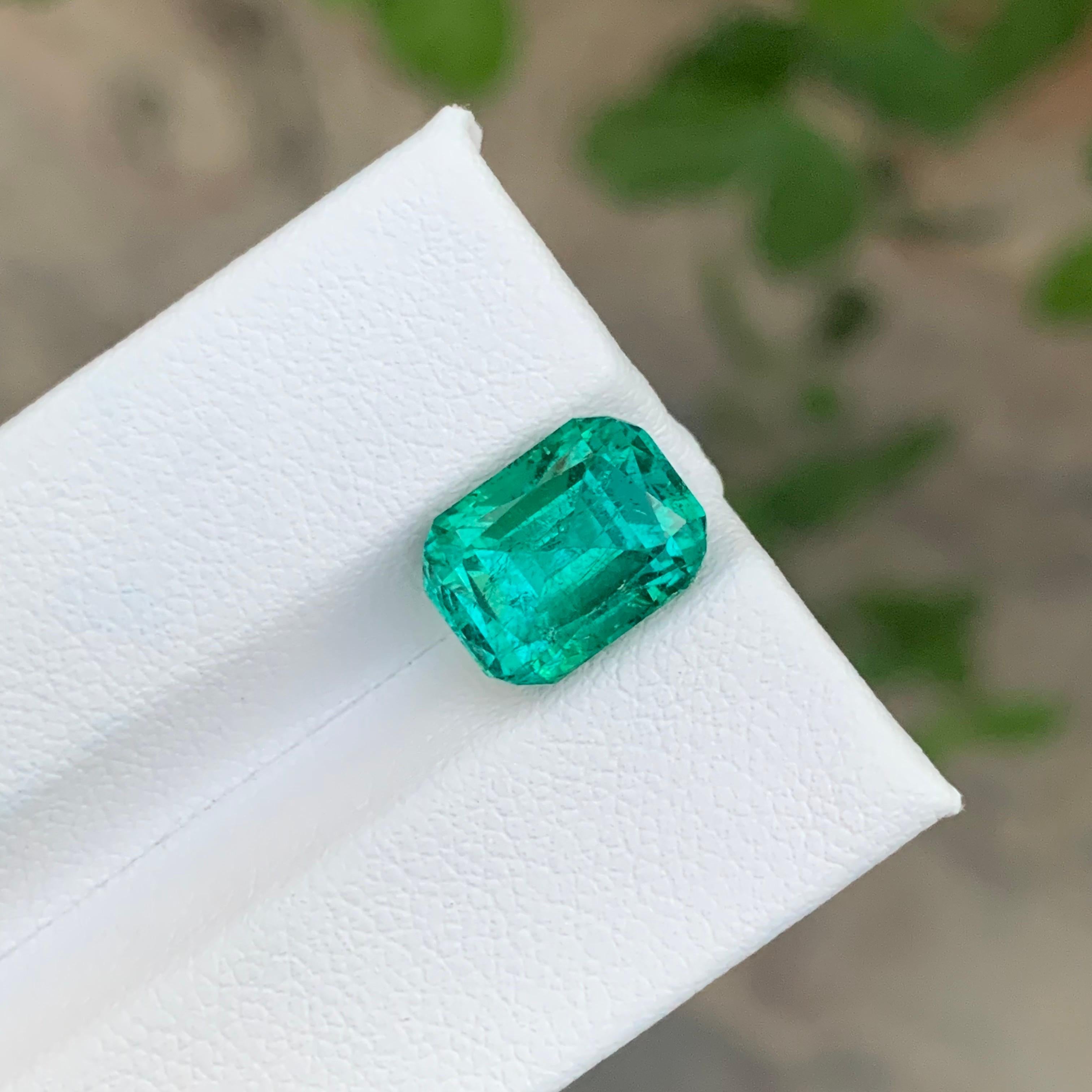 Gema natural suelta de turmalina verde azul de 5.20 quilates en forma de cojín Corte cojín en venta